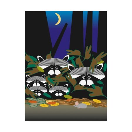 Marie Sansone 'Raccoon Family' Canvas Art,24x32